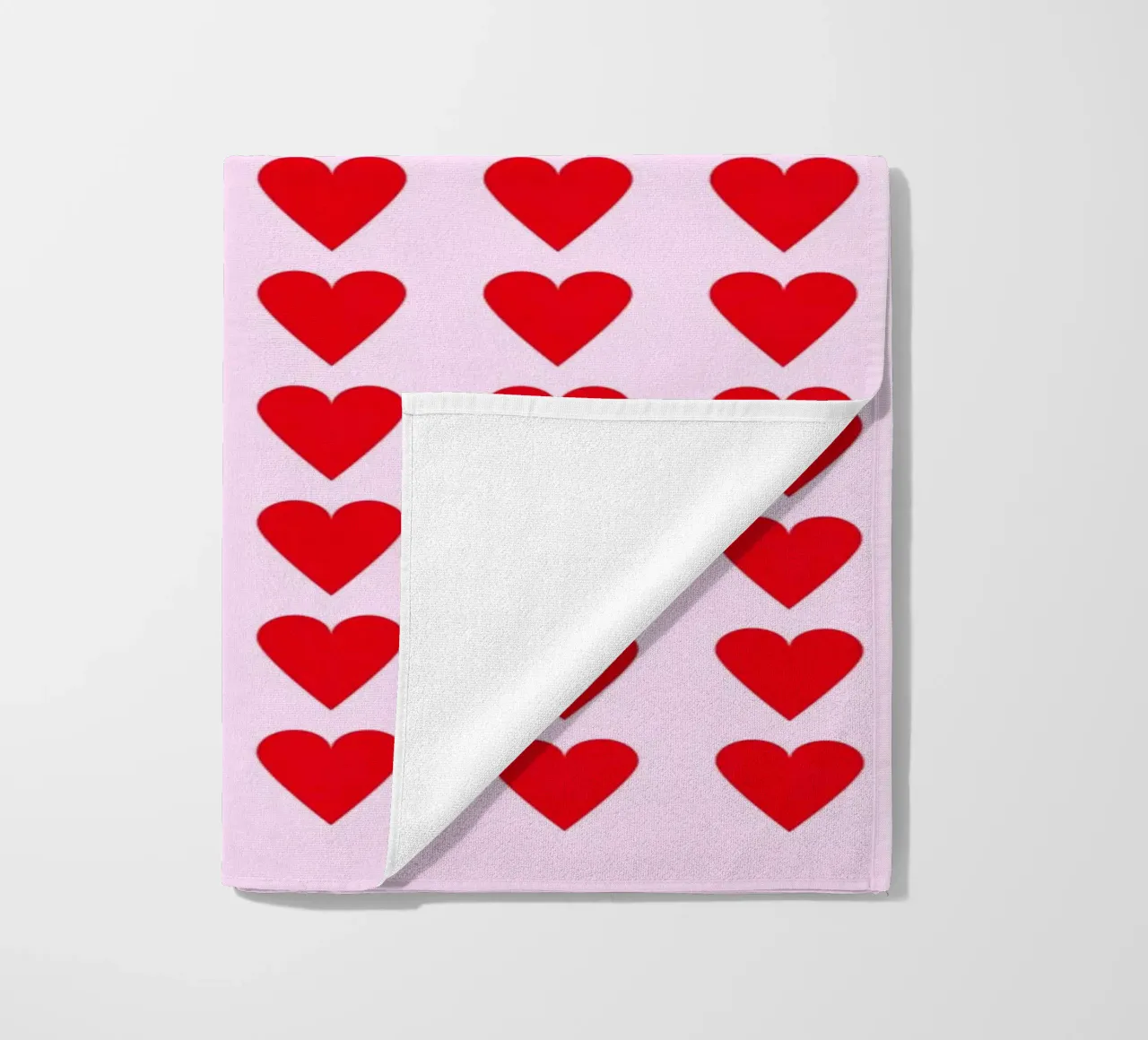 hearts beach towel by lookingforsunrays