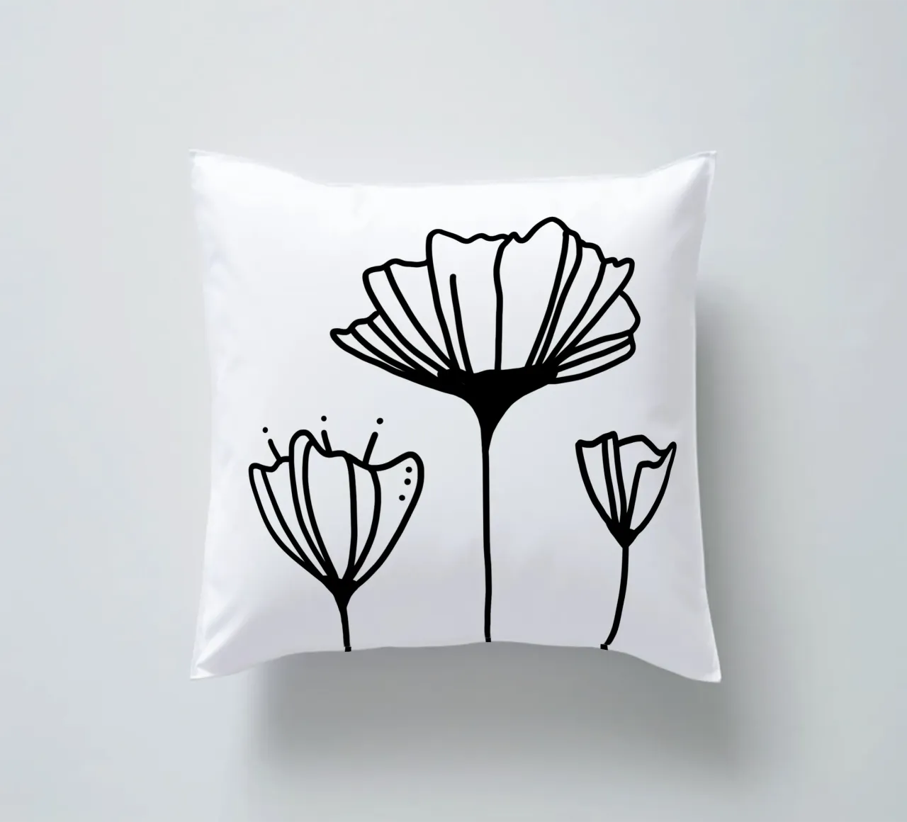 Tre fiori cuscino da waldpapier