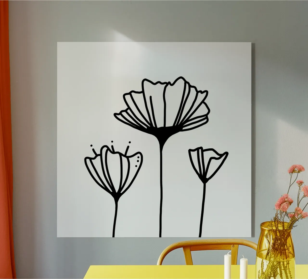 Tre fiori plexiglass da waldpapier