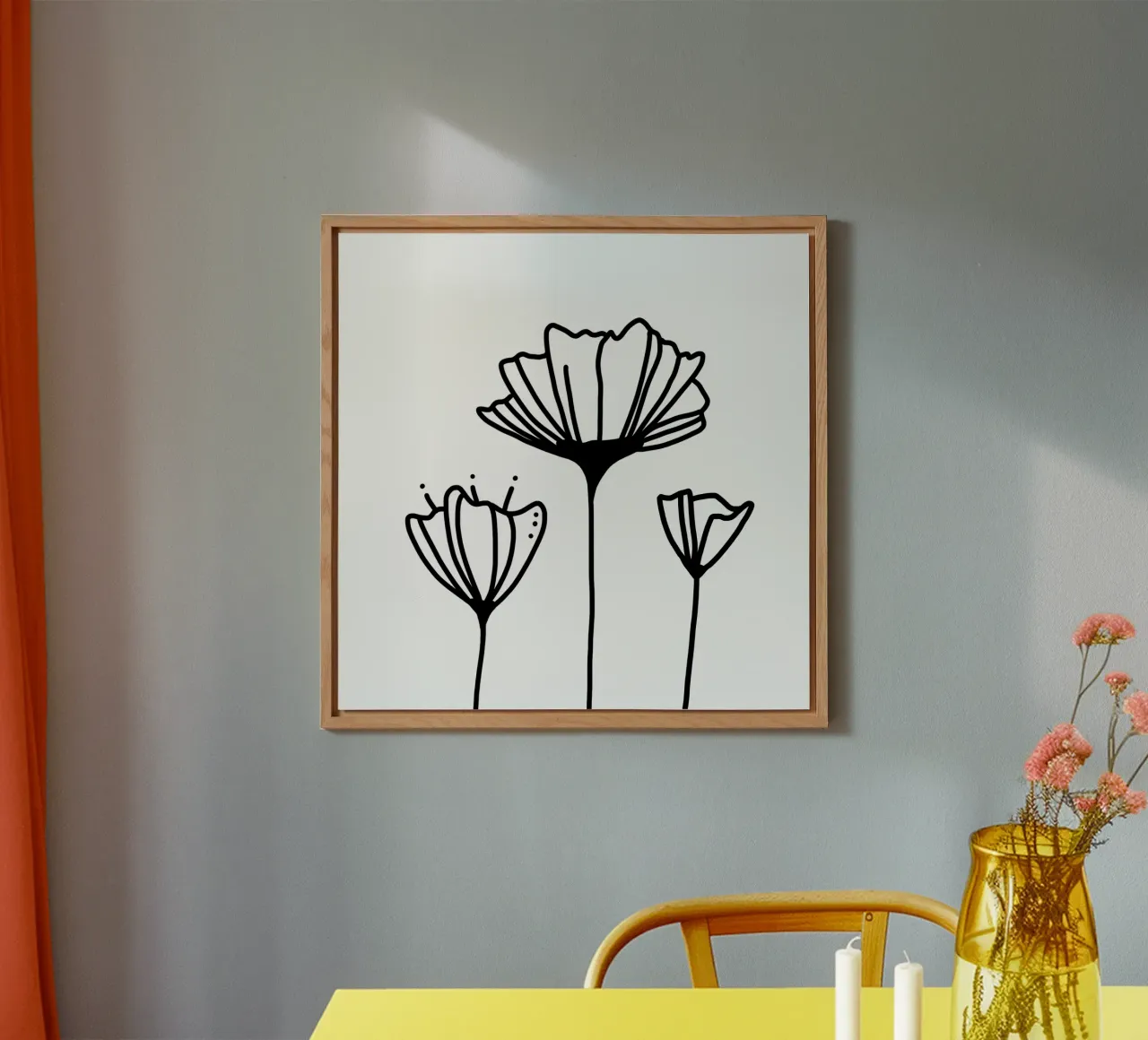Tre fiori alluminio dibond da waldpapier