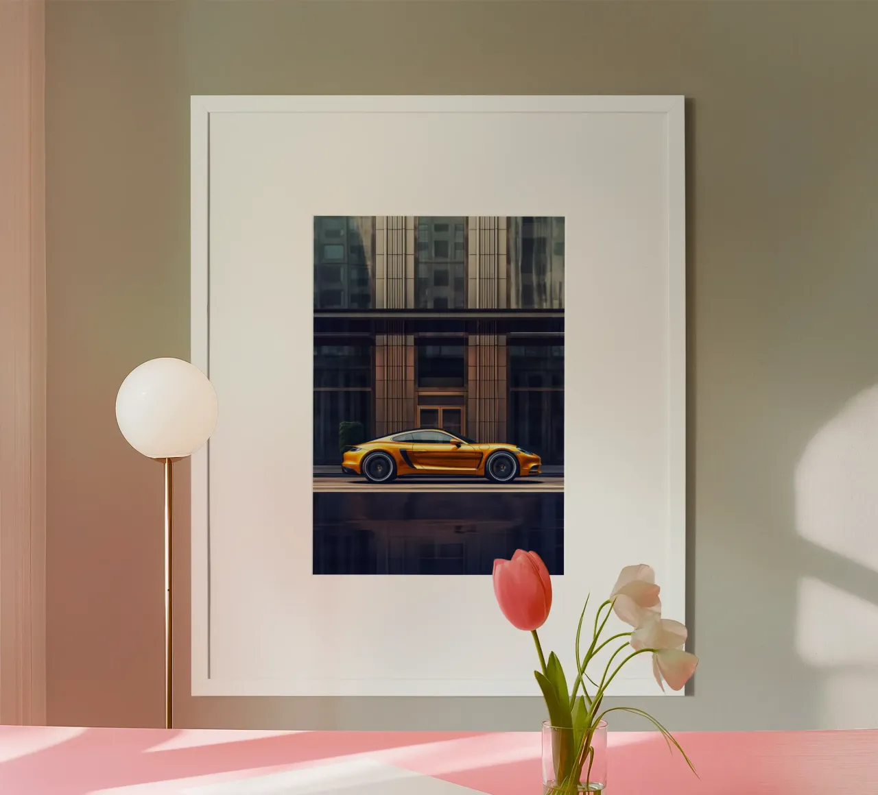 Porsche 911 Turbo poster con telaio in legno da Lootprint