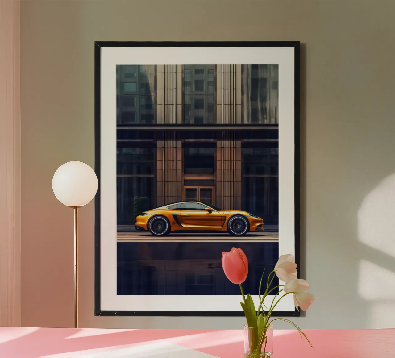 Porsche 911 Turbo poster con telaio in legno da Lootprint