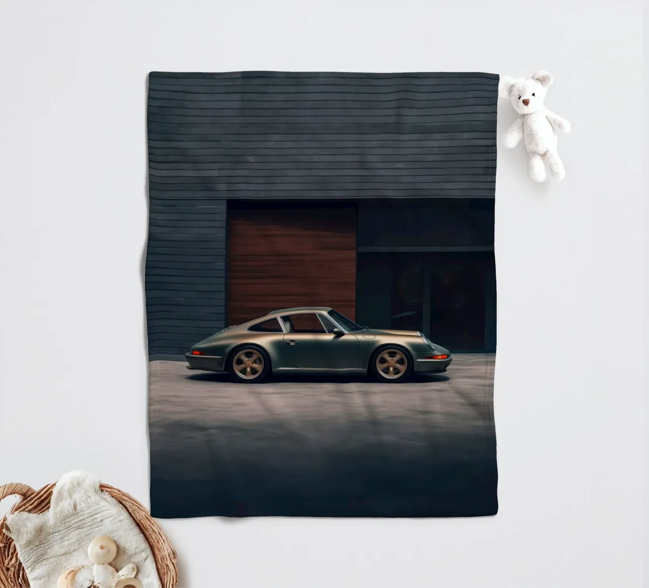 Porsche 911 Carrera fleece blanket by Lootprint