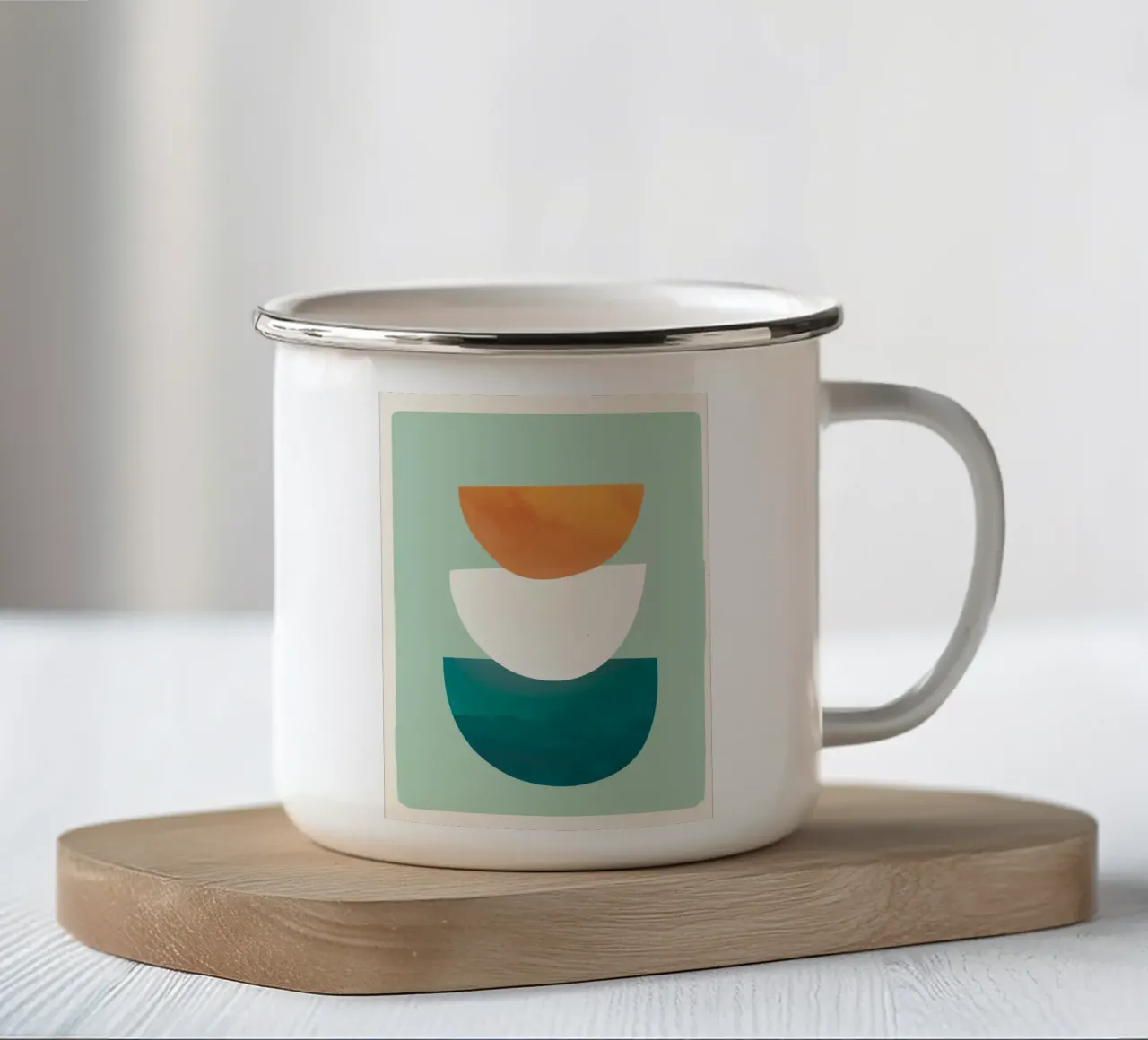 Abstract Stack enamel mug by Flow Line 2
