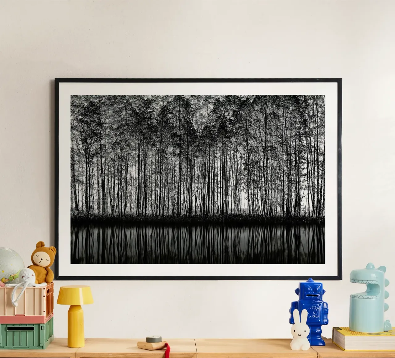 Pointillism_Nature - Roswitha Schleicher-Schwarz poster con telaio in legno da Pictufy