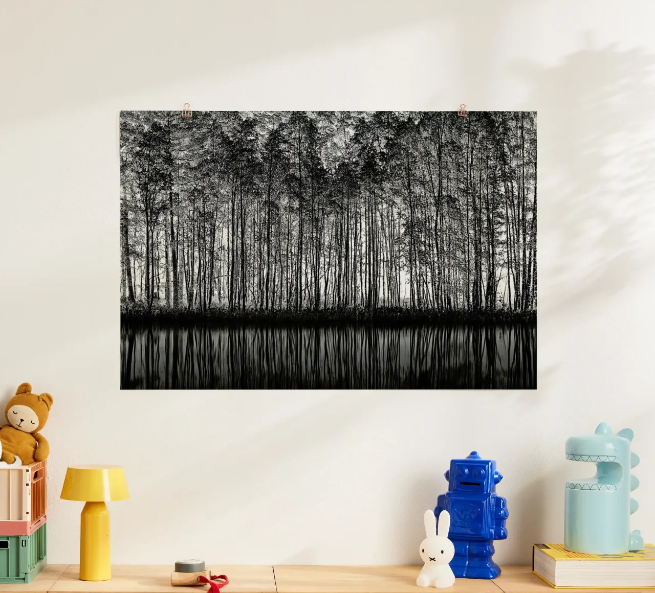 Pointillism_Nature - Roswitha Schleicher-Schwarz poster con telaio in legno da Pictufy