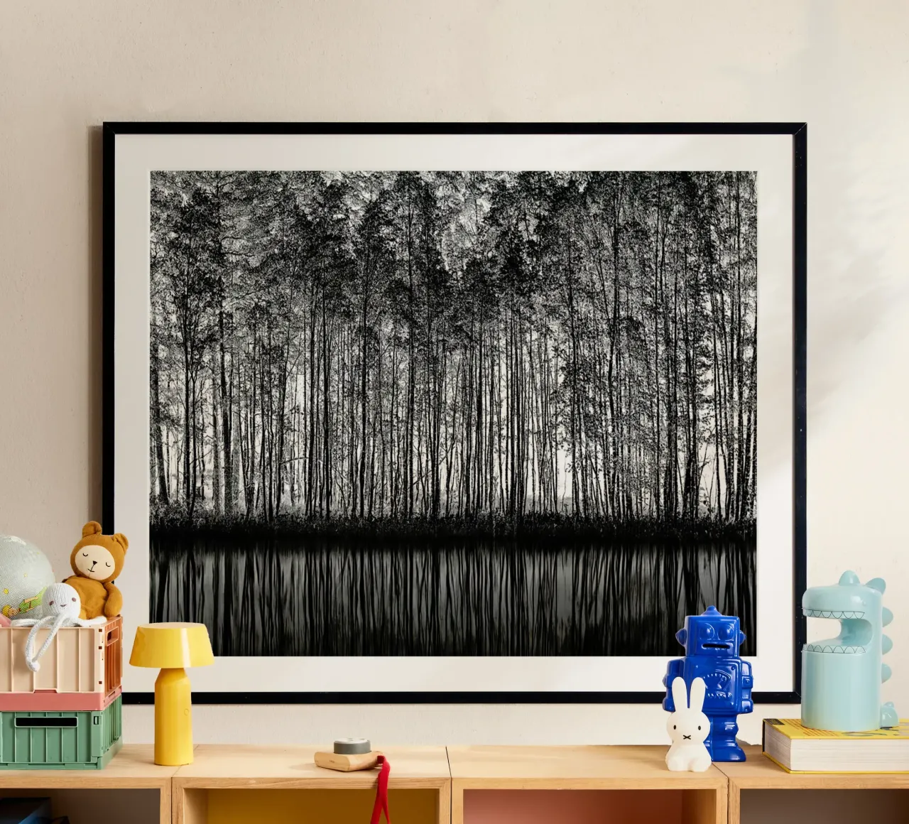 Pointillism_Nature - Roswitha Schleicher-Schwarz poster con telaio in legno da Pictufy