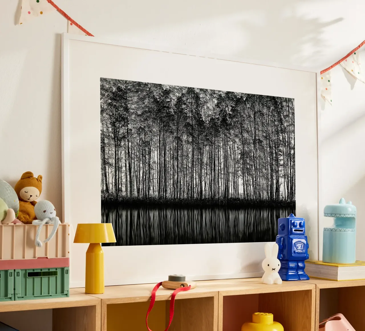 Pointillism_Nature - Roswitha Schleicher-Schwarz poster con telaio in legno da Pictufy