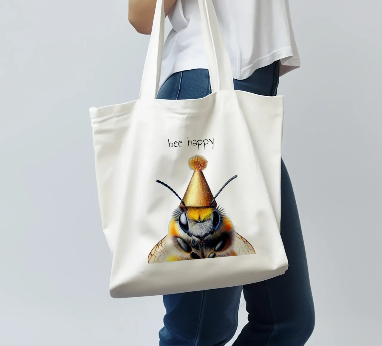 Party Bee tote bag by Graphit und Farbe