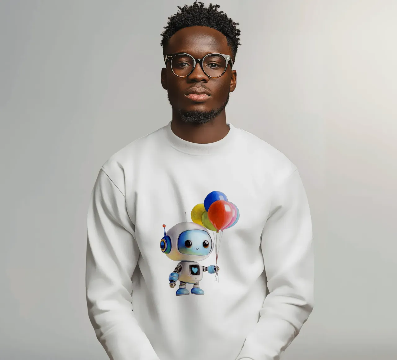 Robot con palloncini felpa da Graphit und Farbe