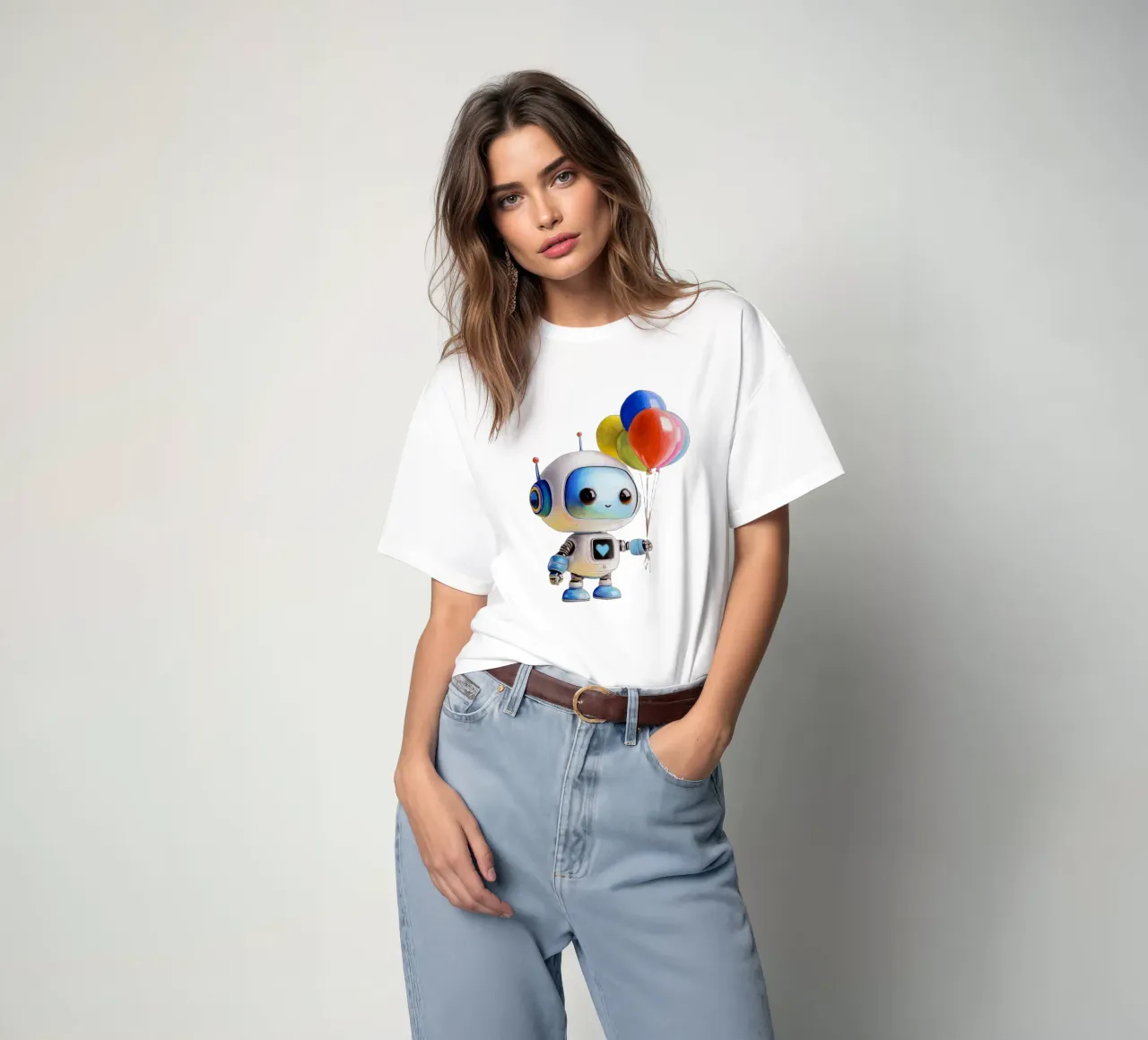 Robot con palloncini t-shirt da Graphit und Farbe
