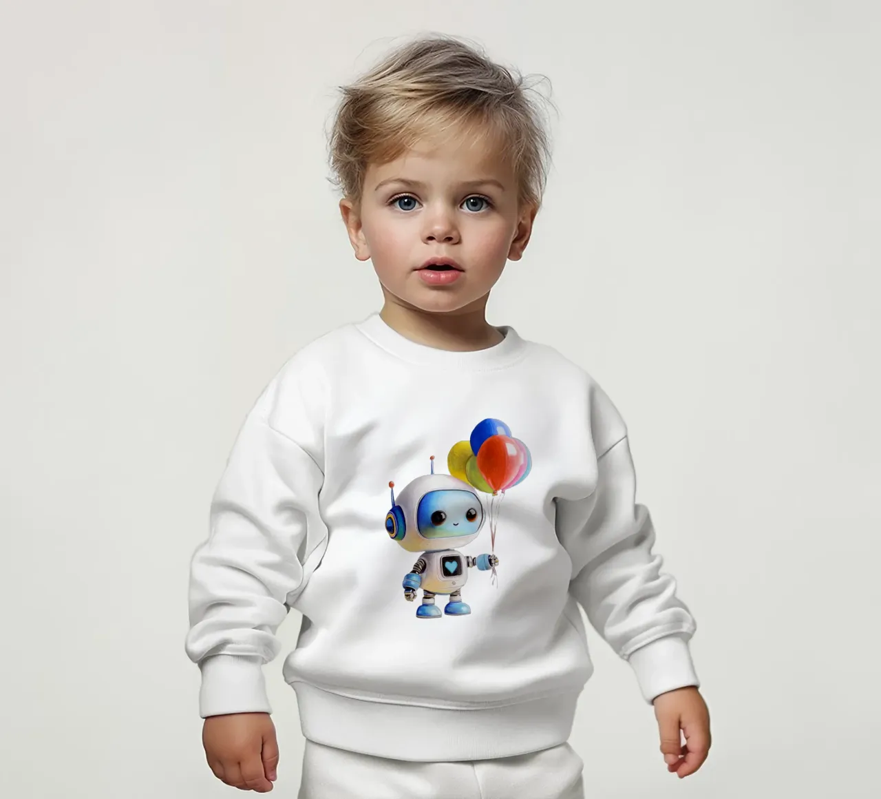 Robots met ballonnen baby sweatshirt van Graphit und Farbe