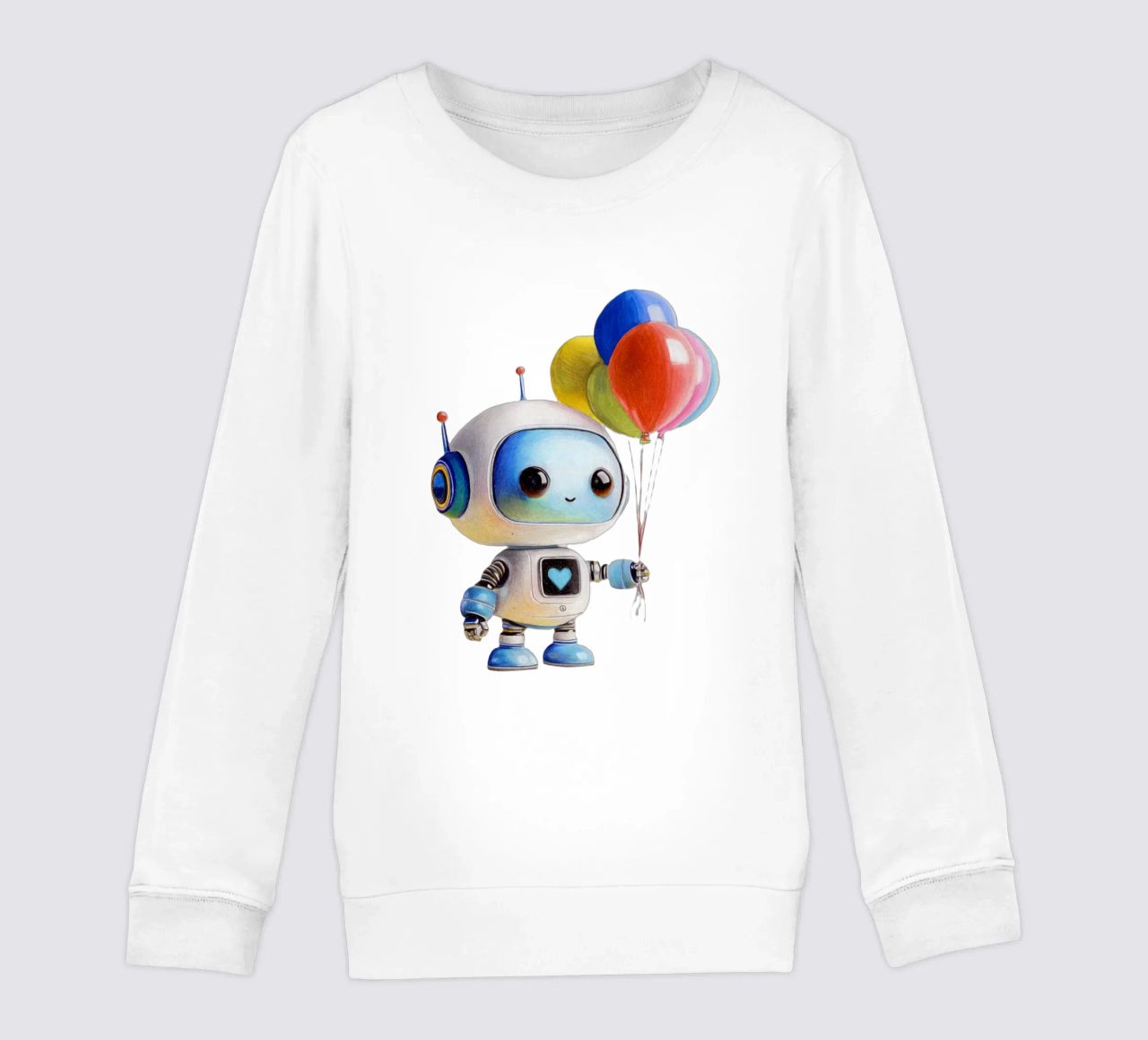 Robot con palloncini felpa bambino da Graphit und Farbe