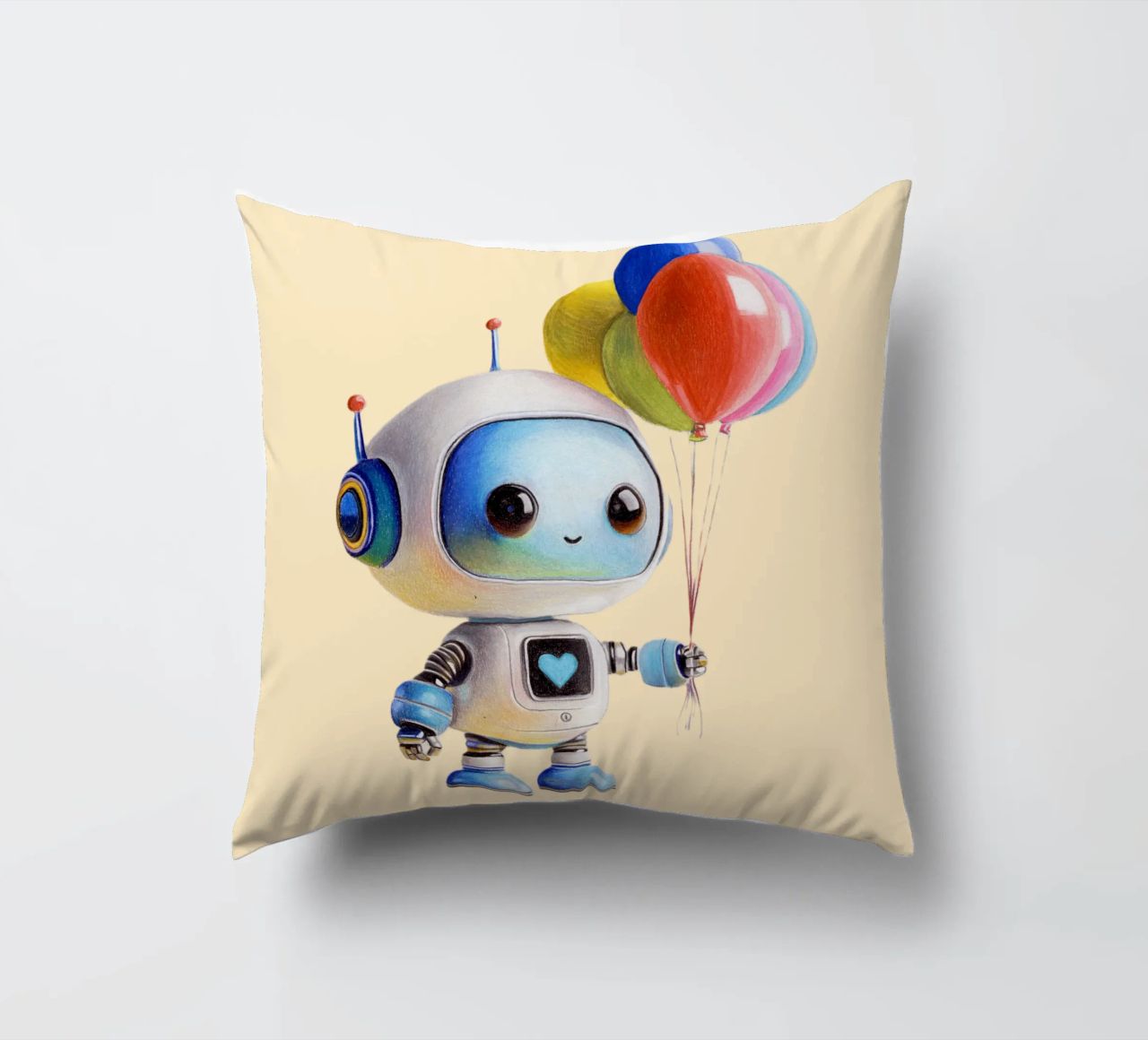 Robot con palloncini cuscino da Graphit und Farbe