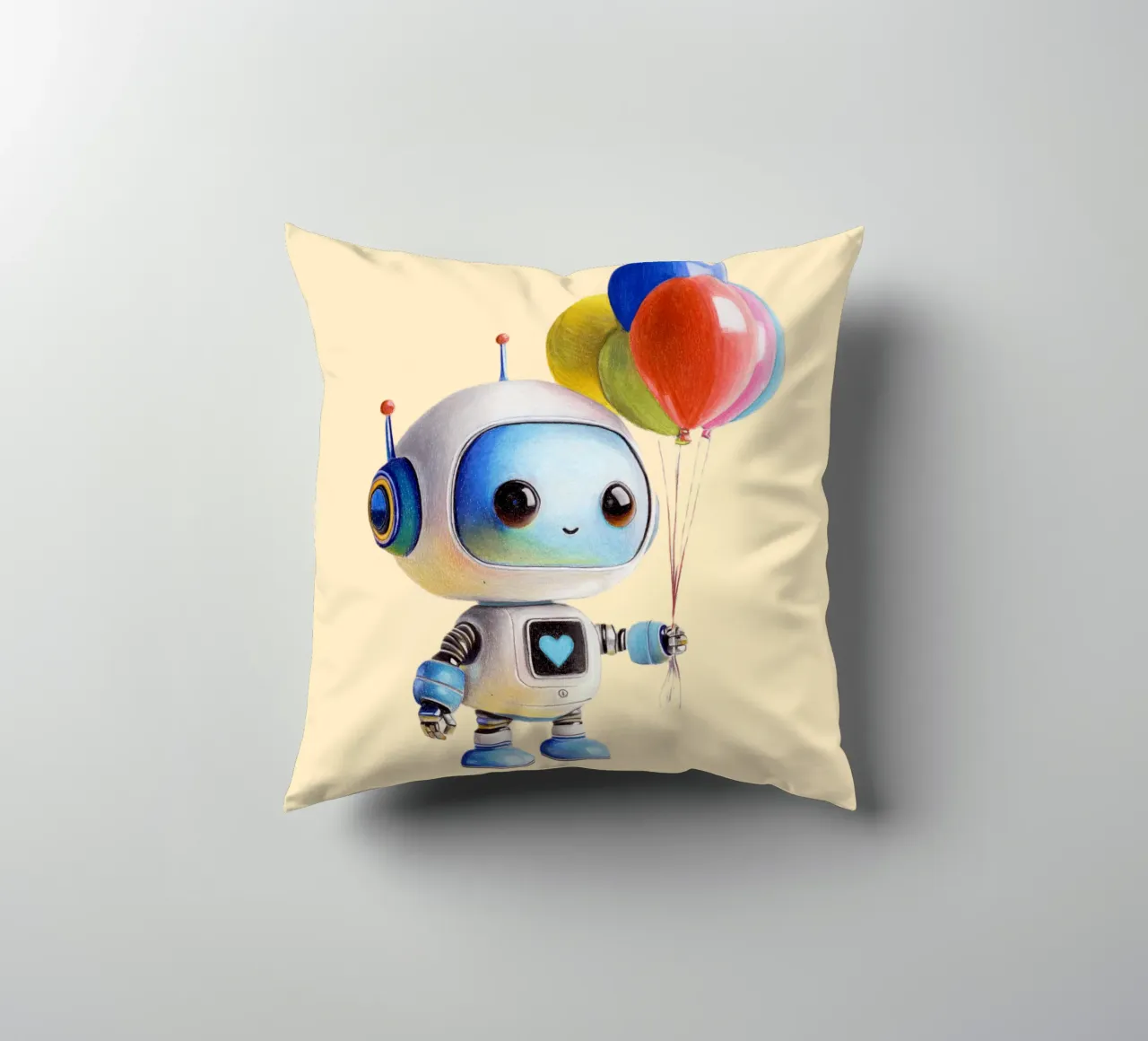 Robot con palloncini cuscino da Graphit und Farbe