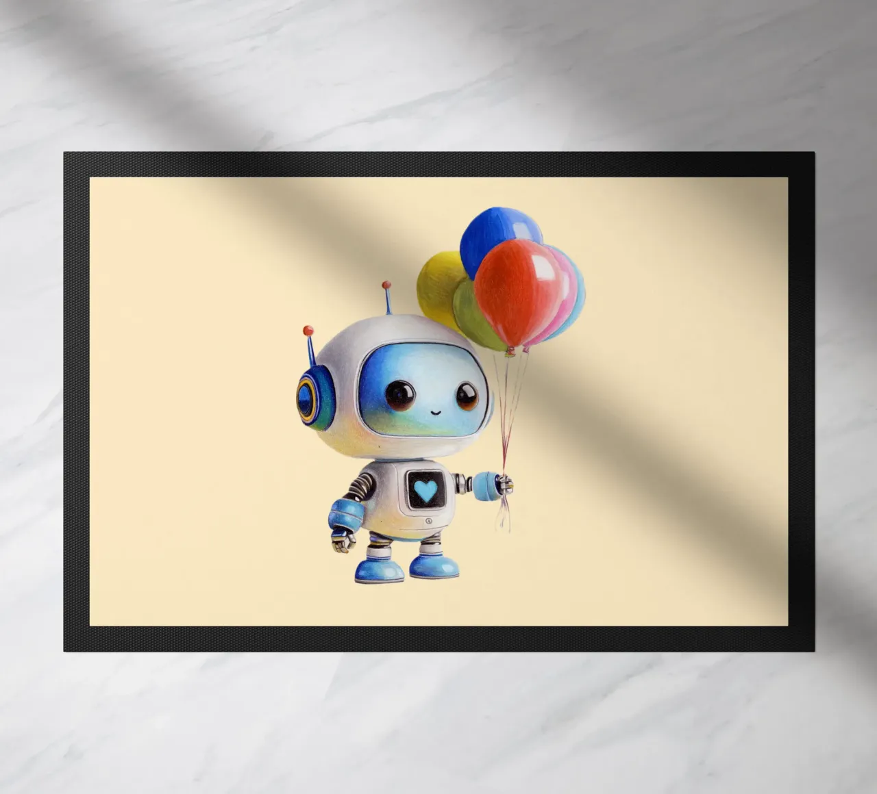 Robot con palloncini zerbino da Graphit und Farbe