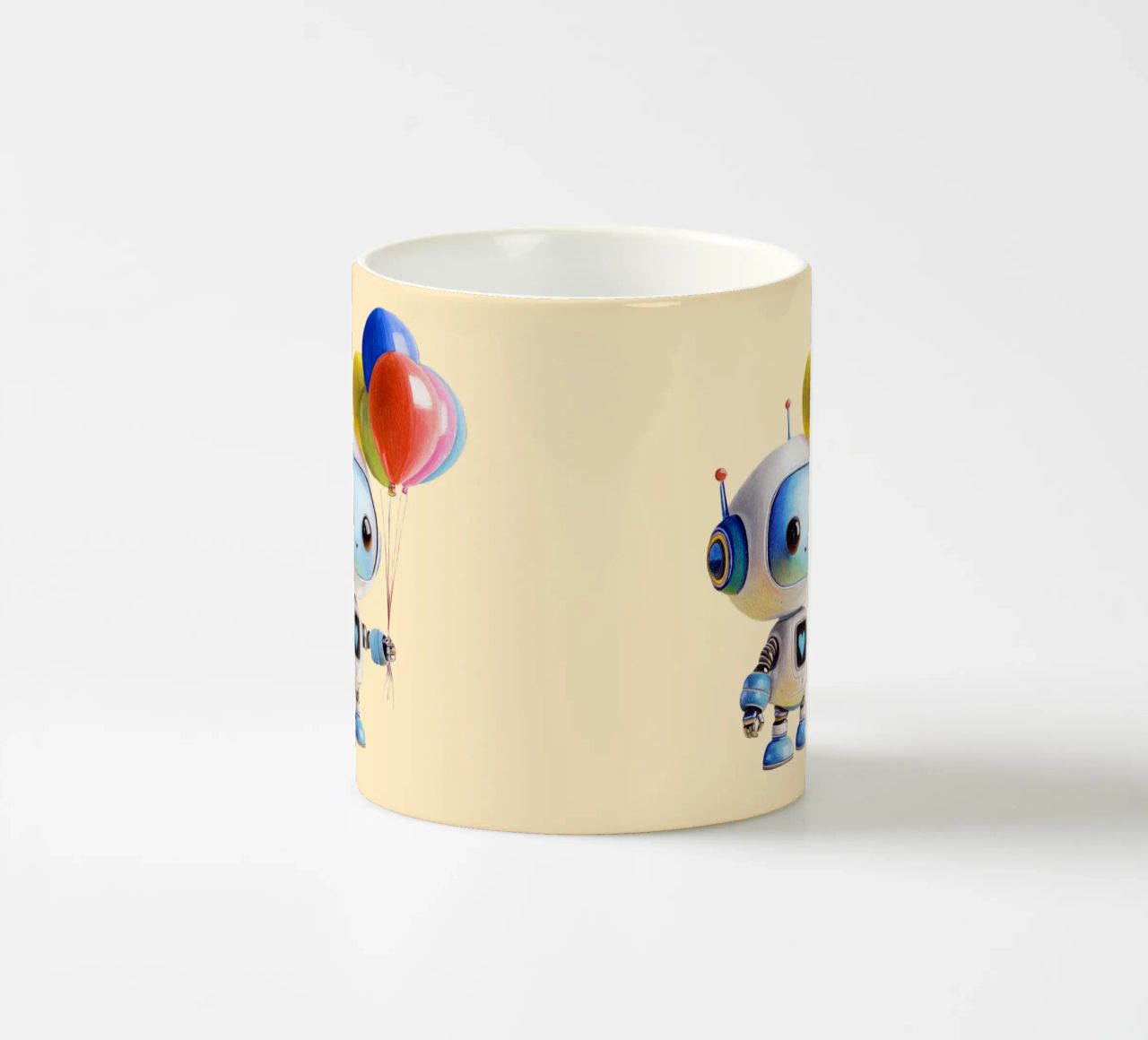 Robot con palloncini tazza in ceramica da Graphit und Farbe