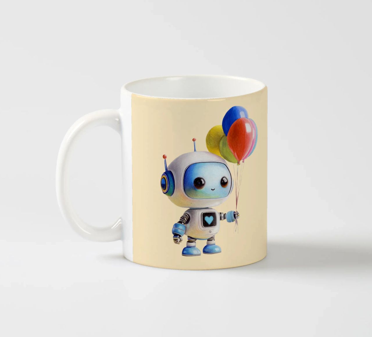 Robot con palloncini tazza in ceramica da Graphit und Farbe