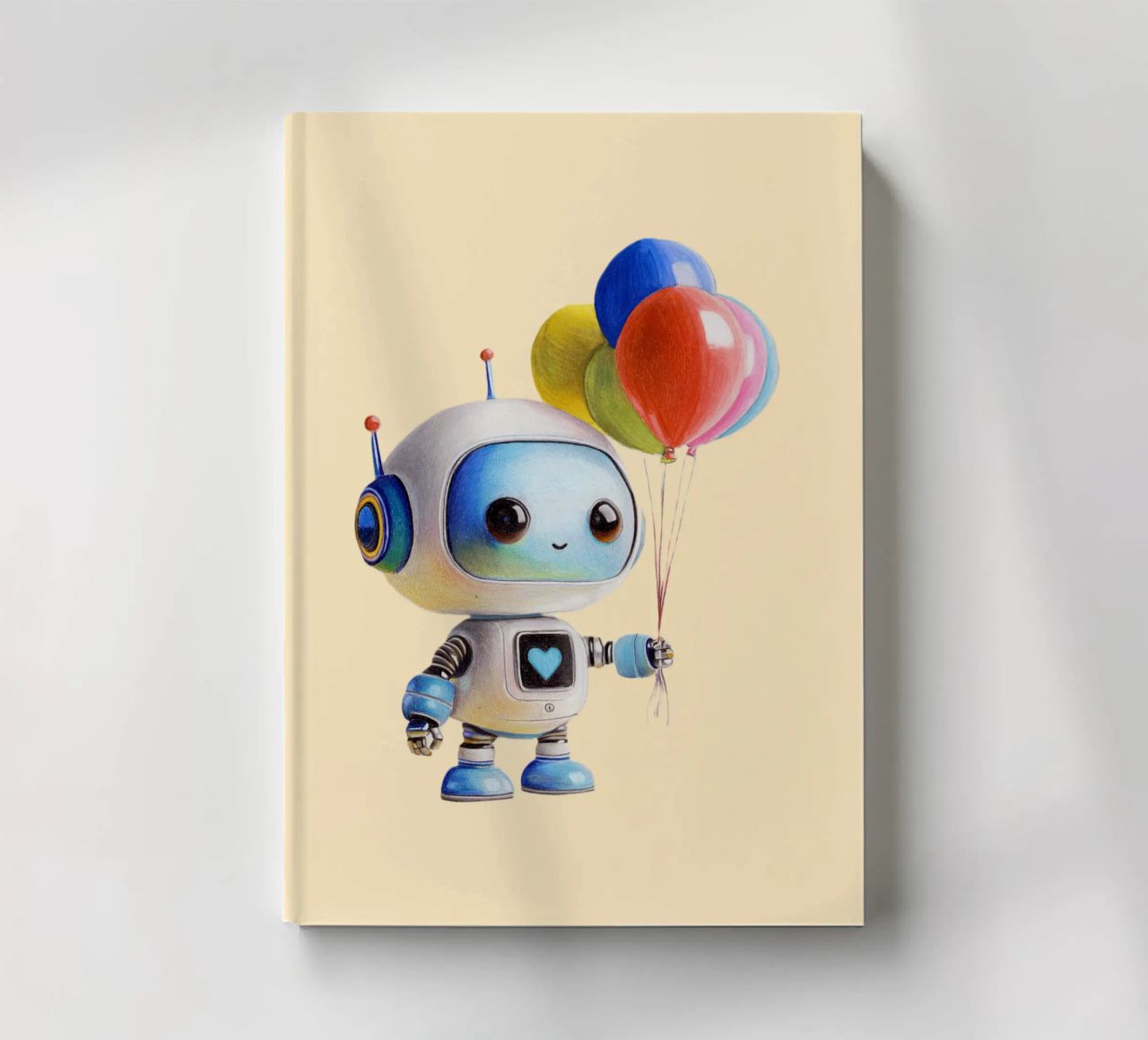 Robots with balloons notebook by Graphit und Farbe