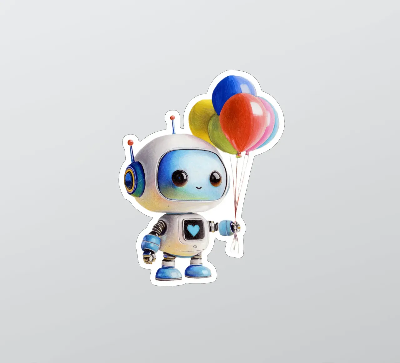 Robots con globos pegatina de Graphit und Farbe