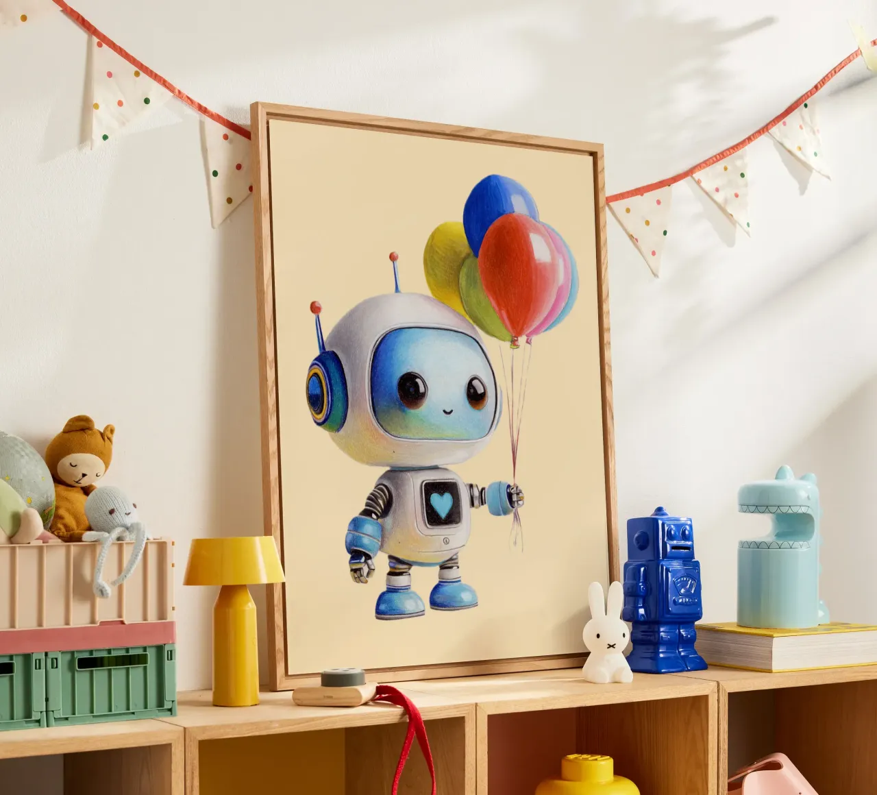 Robot con palloncini plexiglass da Graphit und Farbe