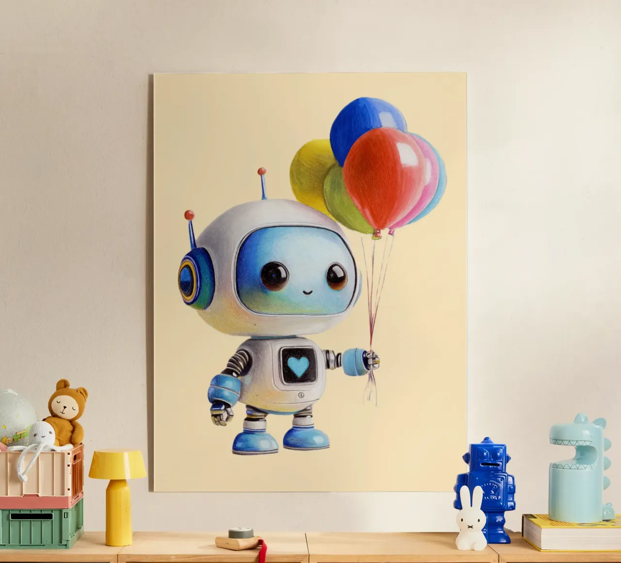 Robot con palloncini plexiglass da Graphit und Farbe
