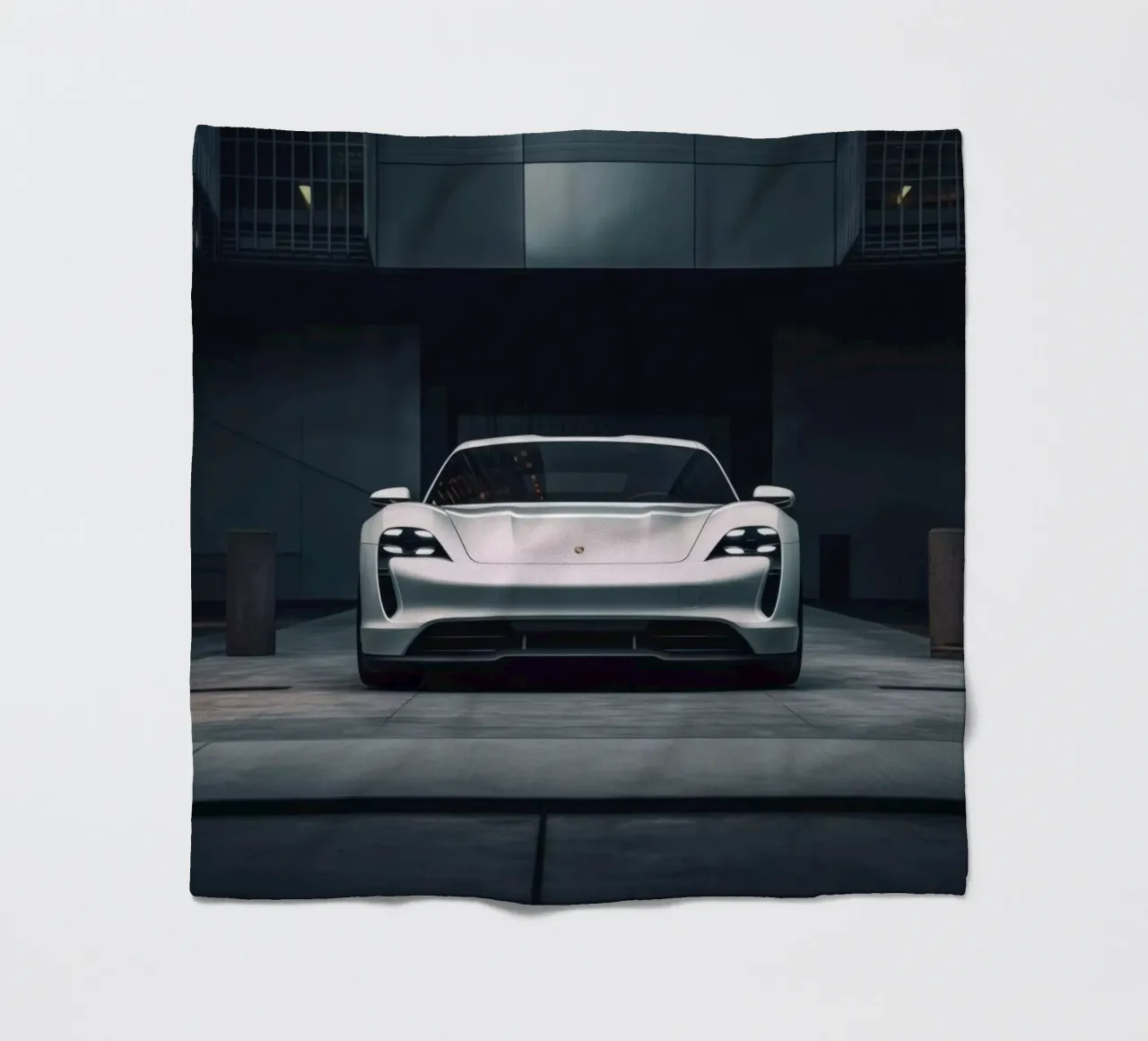 Porsche Taycan fleece blanket by Lootprint