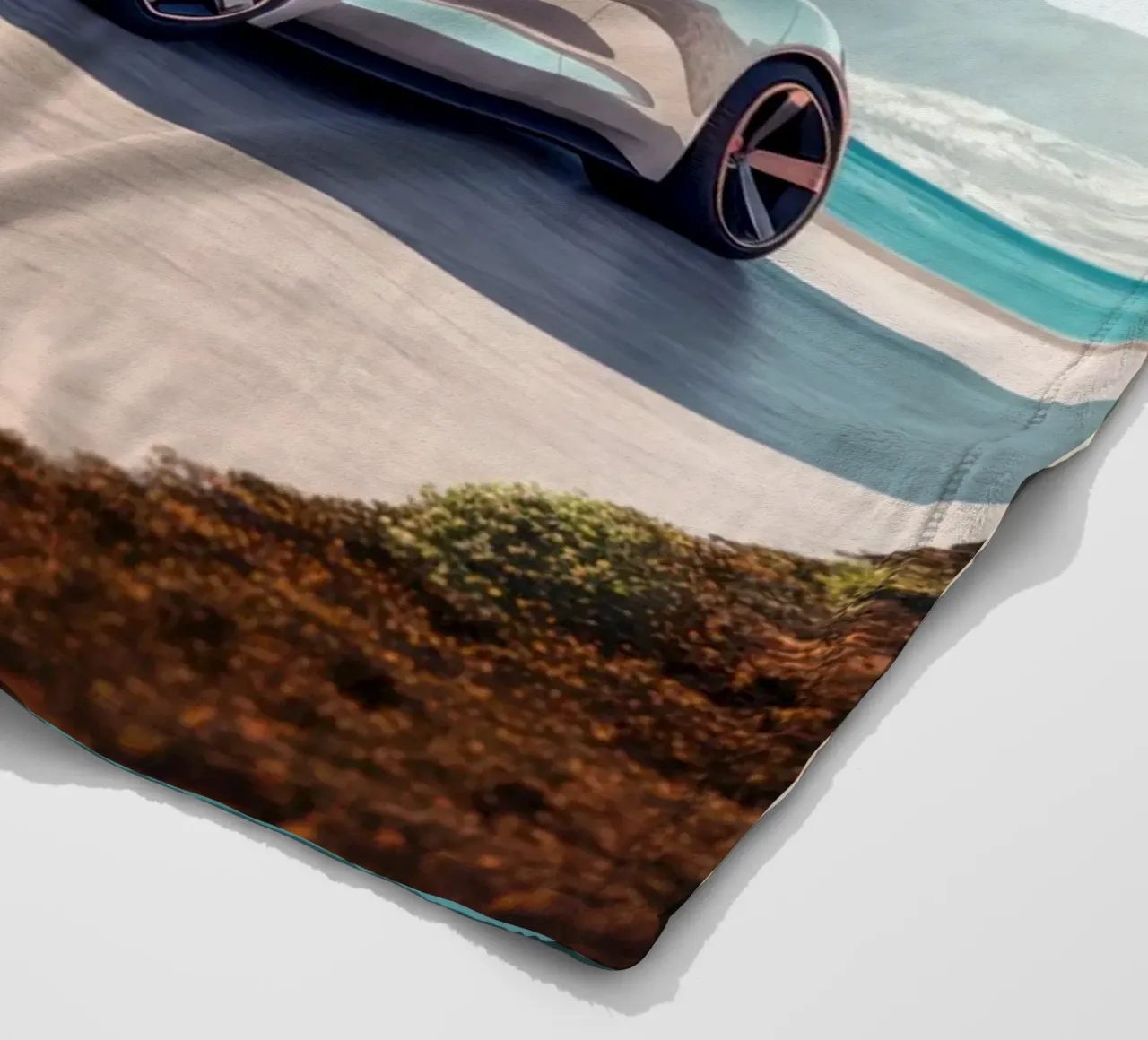 Porsche Taycan fleece blanket by Lootprint