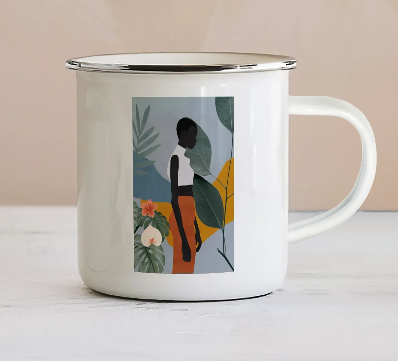 Ragazza tropicale 5 tazza in smalto da ThingDesign