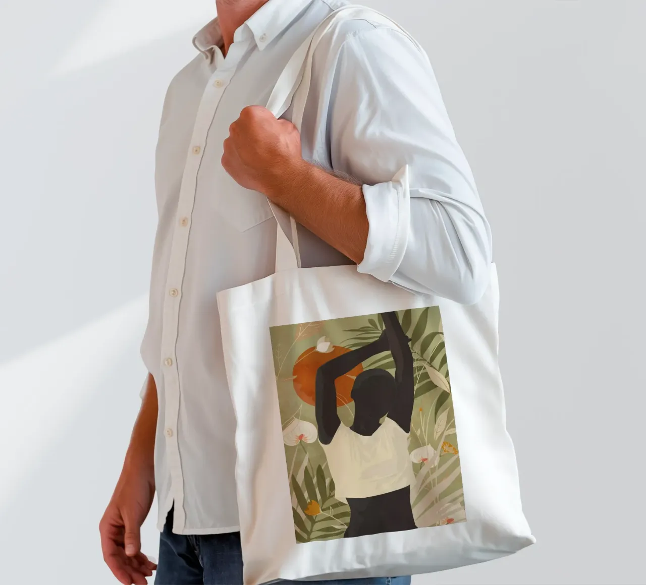 Tropisch meisje 3 jute draagtas van ThingDesign