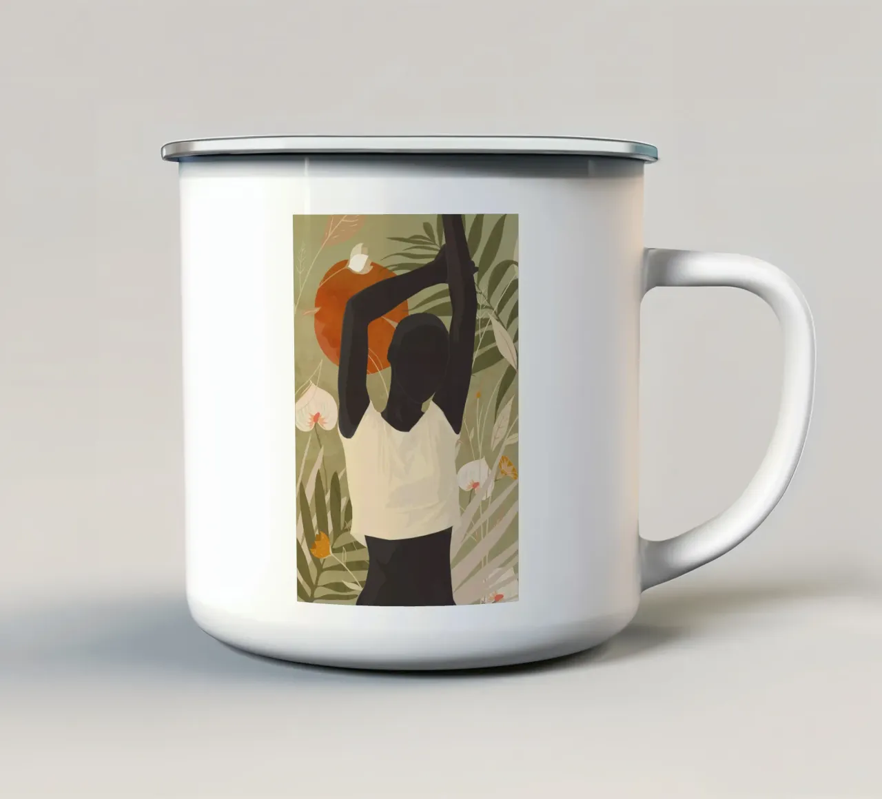 Ragazza tropicale 3 tazza in smalto da ThingDesign