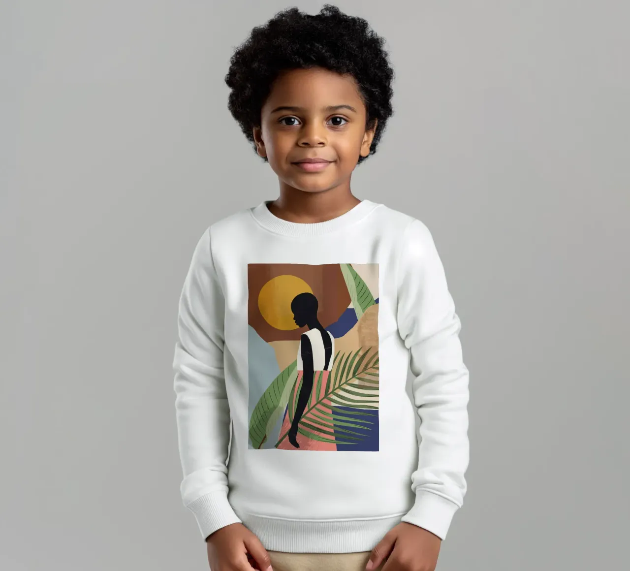 Tropical Girl 2 kids sweatshirt by ThingDesign