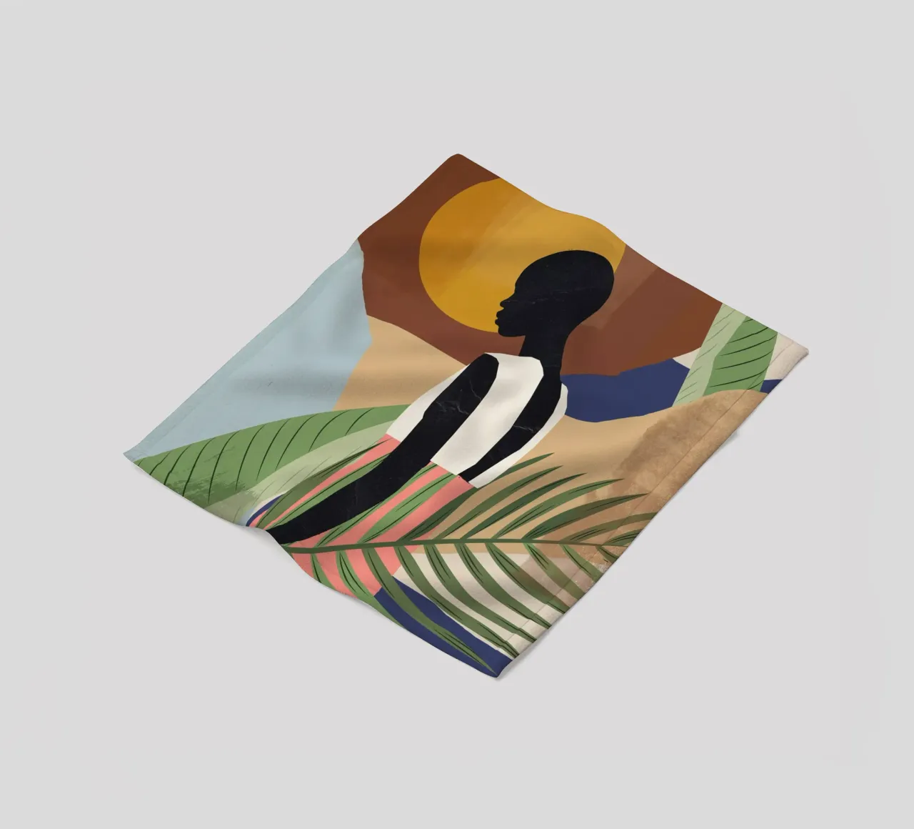 Tropical Girl 2 fleece blanket by ThingDesign