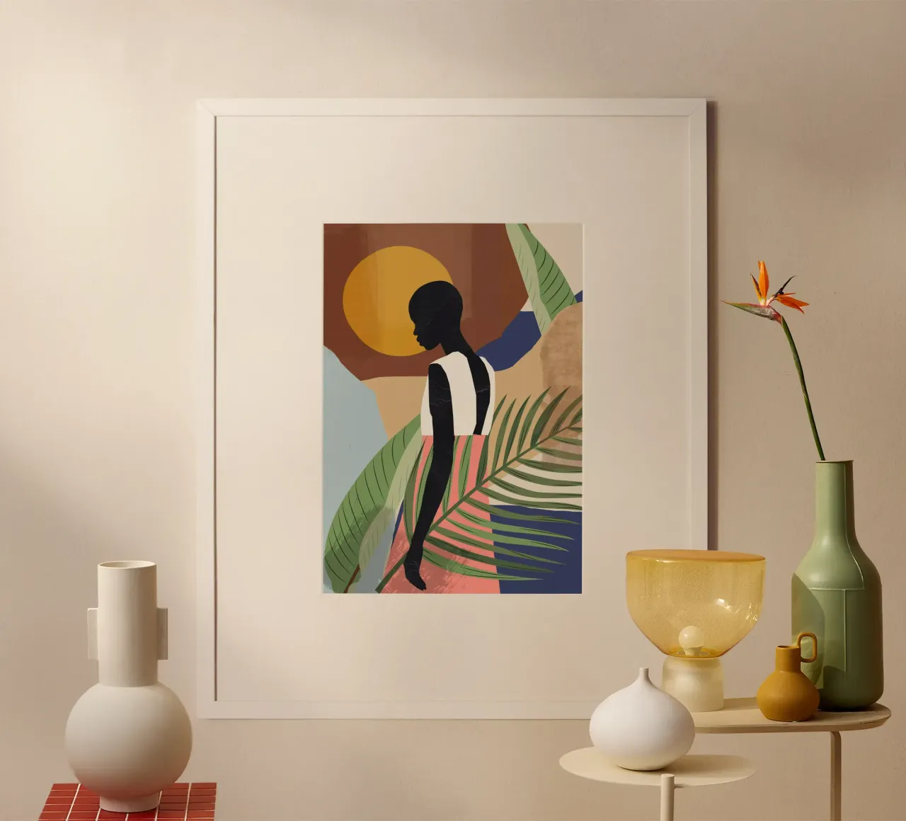 Ragazza tropicale 2 poster con telaio in plastica da ThingDesign
