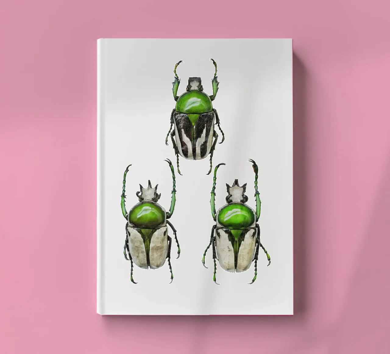 Three Green Scarab Beetles notebook by Curious Collections by Marielle Leenders