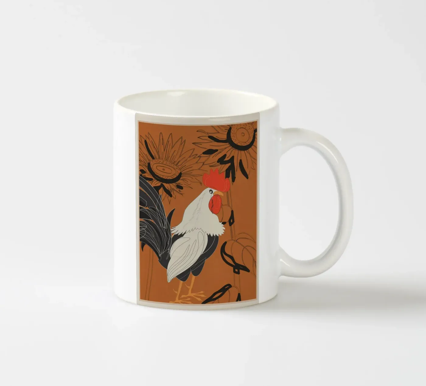 Rooster 2 ceramic mug by Flow Line 2