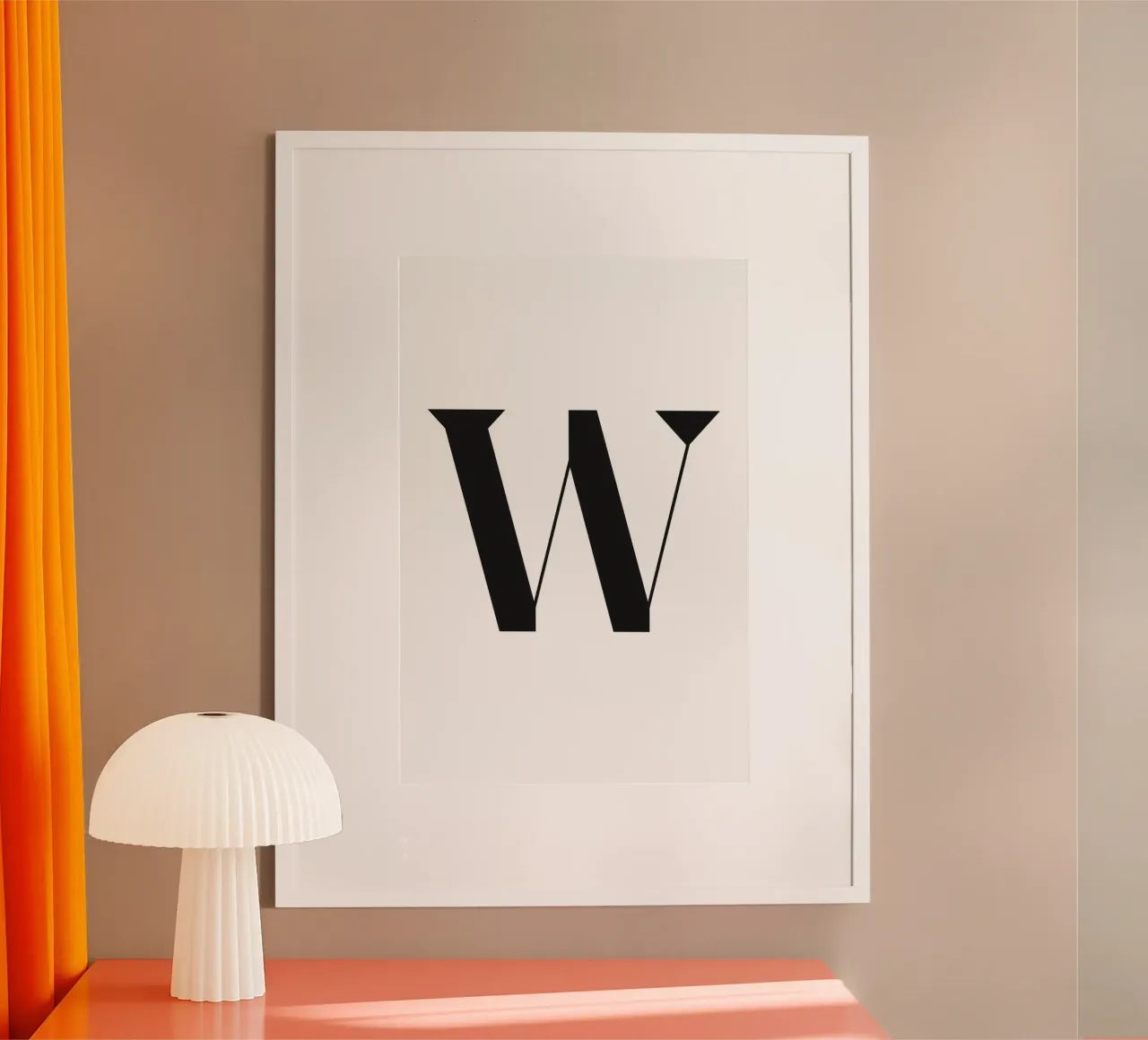 W poster con telaio in legno da n.4