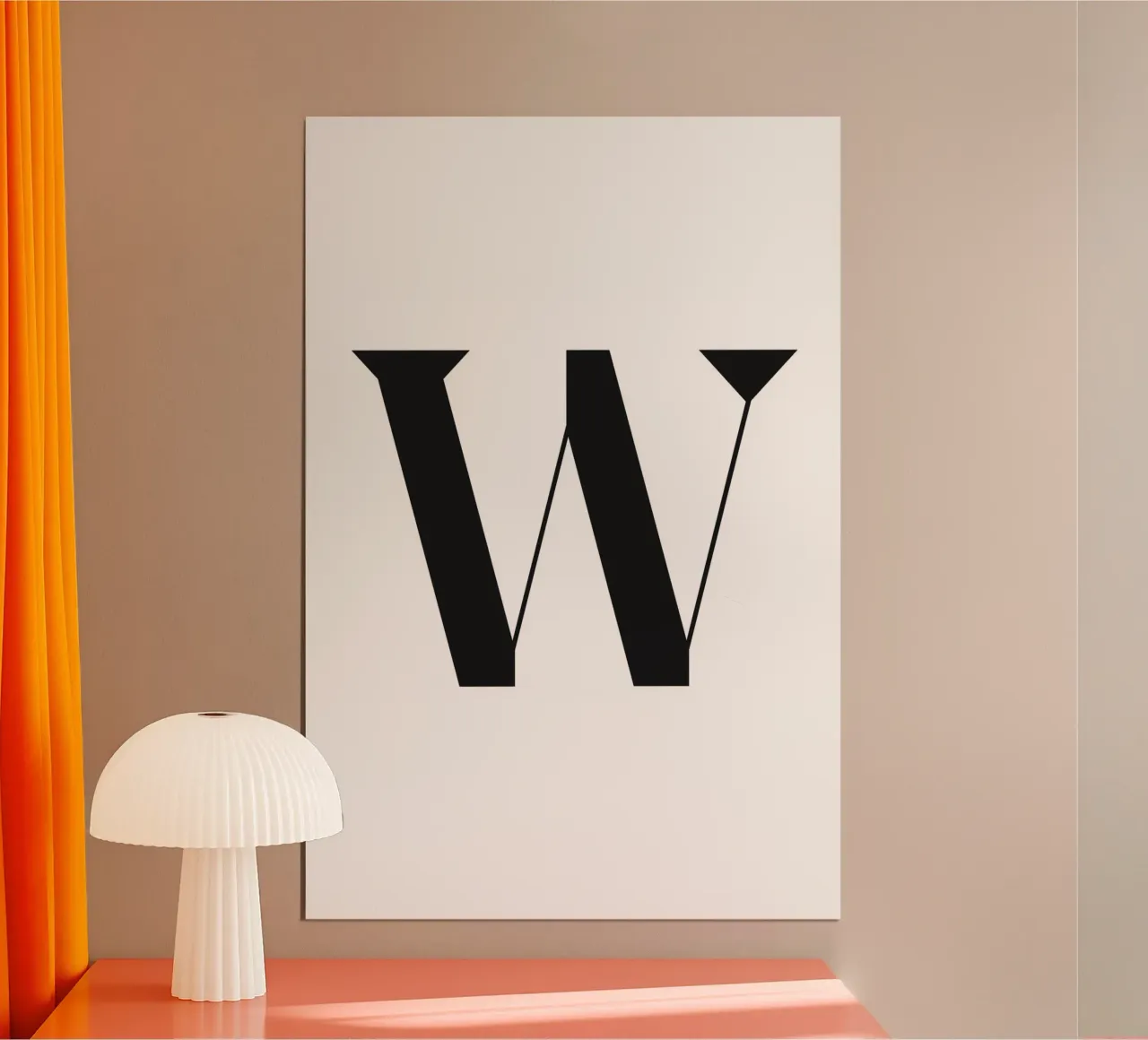 W poster con telaio in legno da n.4