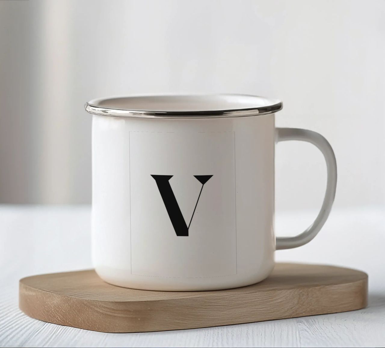 V tazza in smalto da n.4
