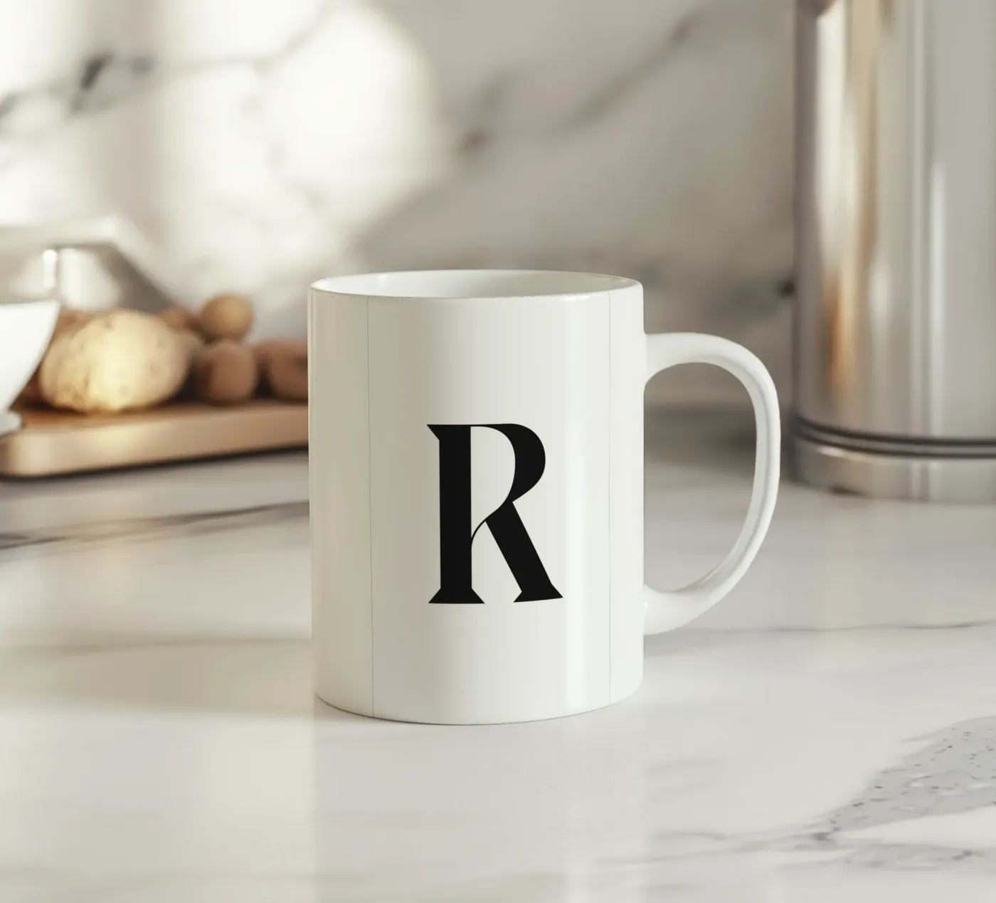 R ceramic mug by n.4