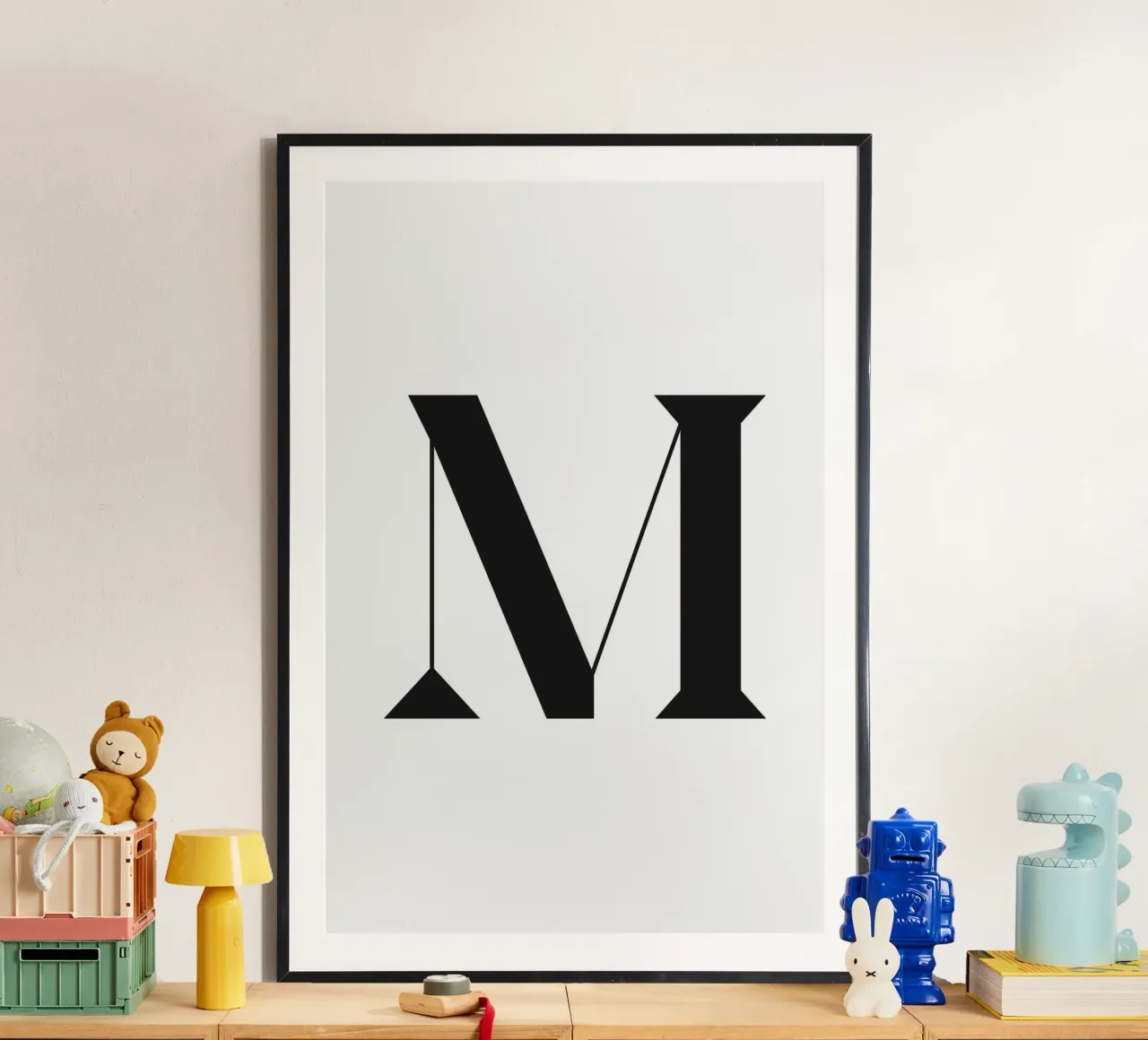 M poster avec cadre en bois de n.4