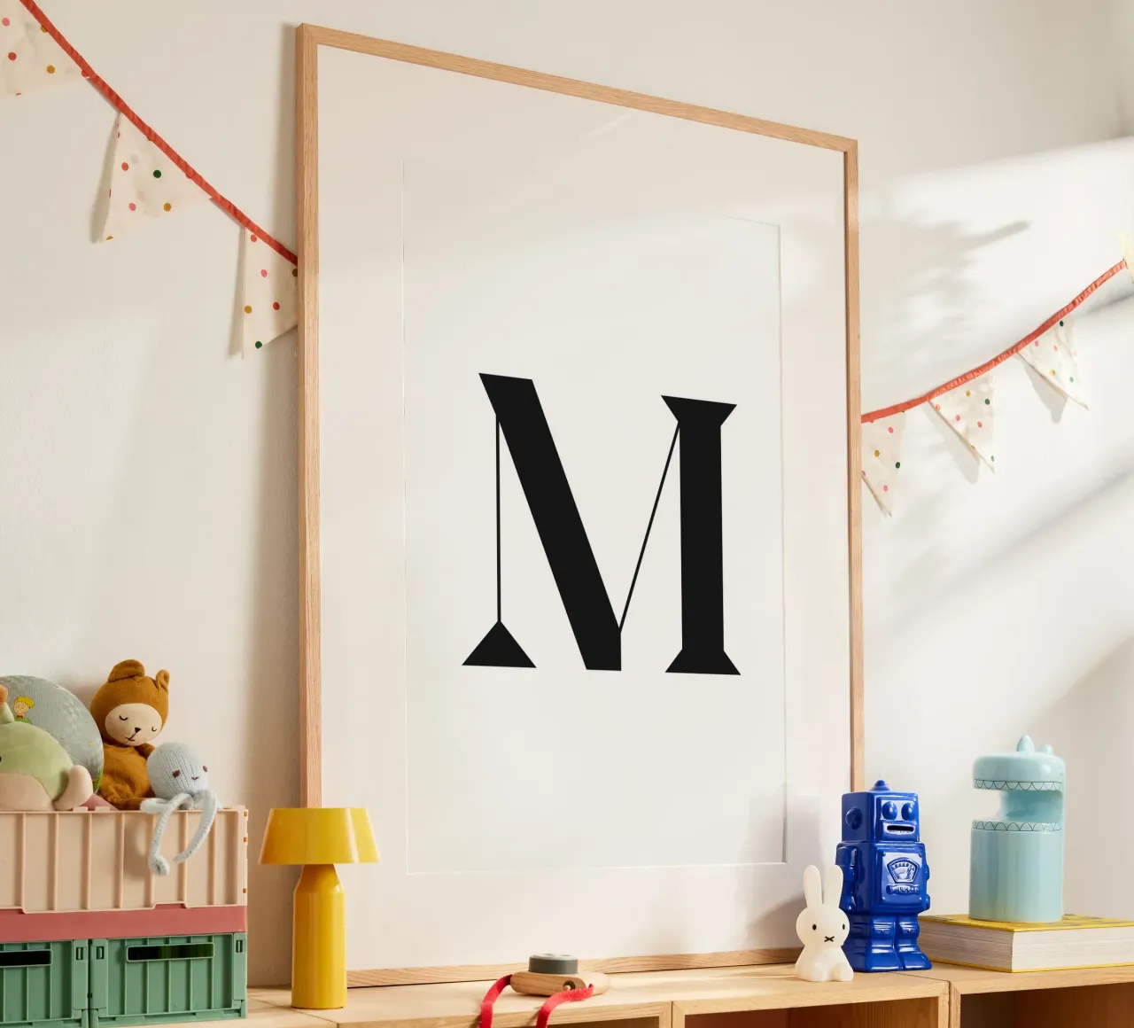 M poster avec cadre en bois de n.4