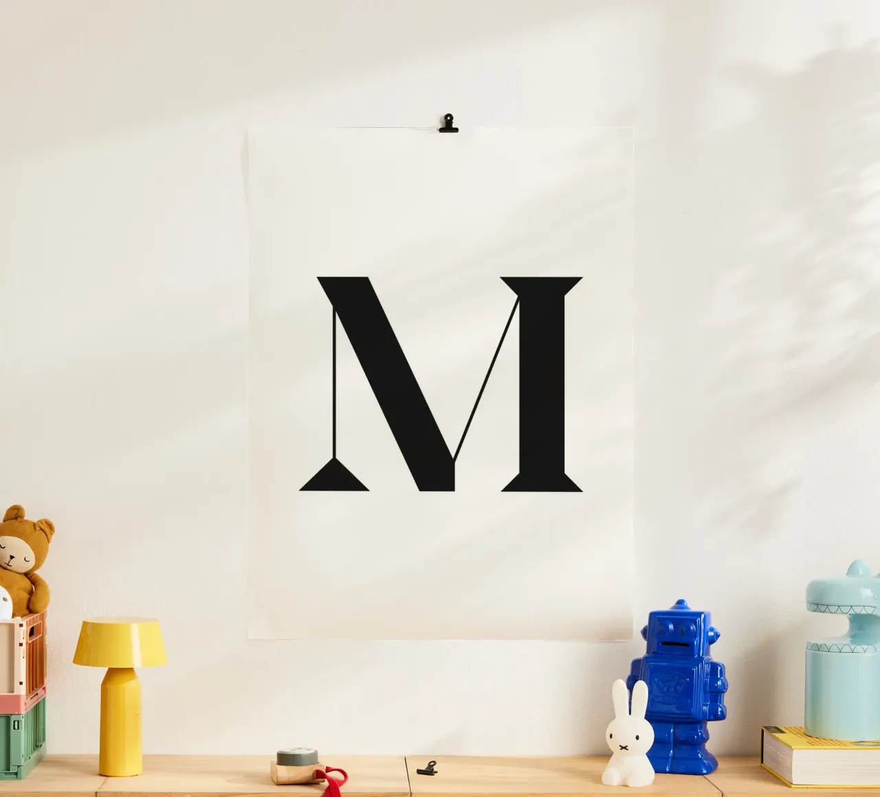 M poster avec cadre en bois de n.4