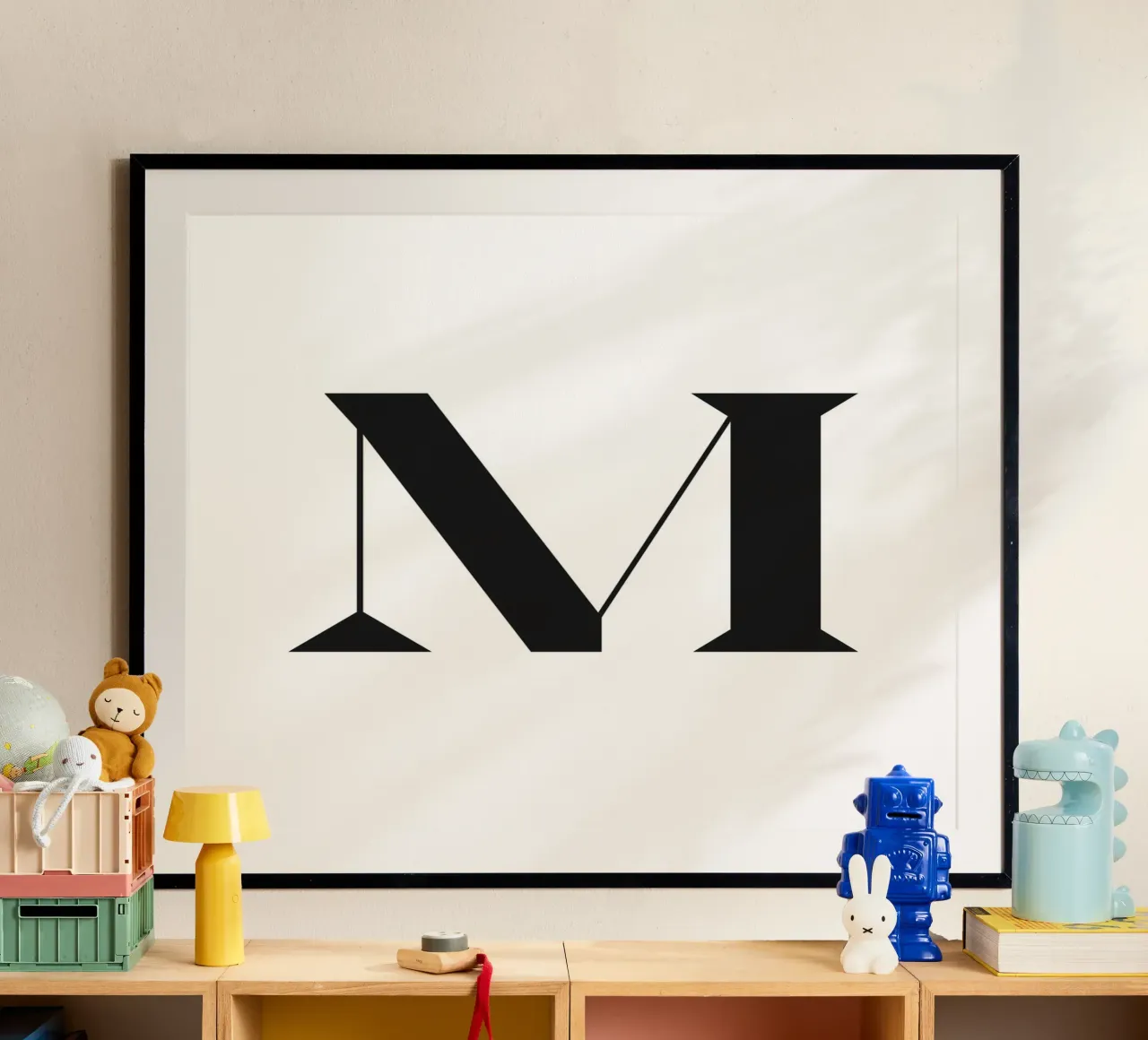 M poster avec cadre en bois de n.4