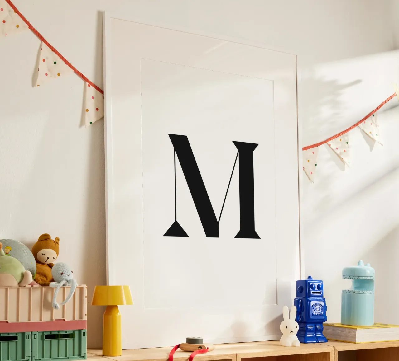 M poster avec cadre en bois de n.4