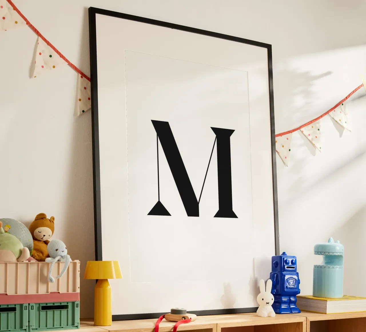 M poster avec cadre en bois de n.4