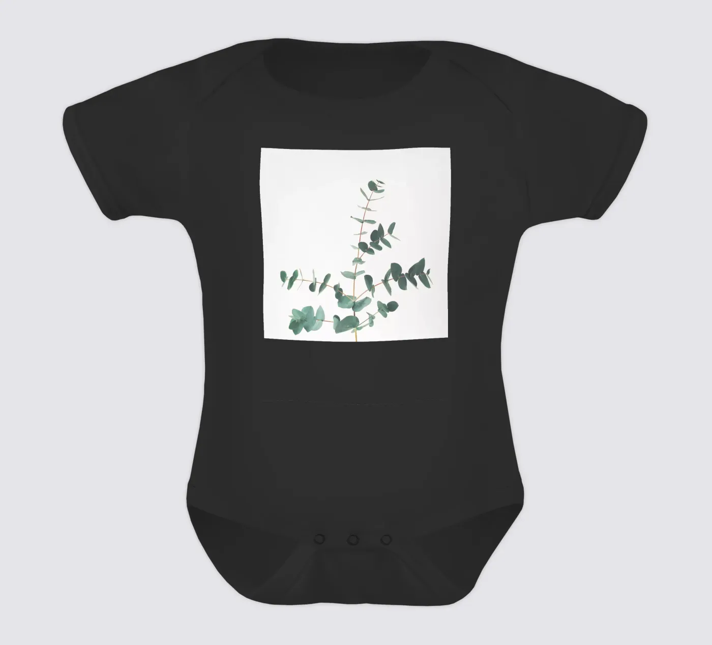 Eucalyptus short-sleeve baby romper by Cassia Beck Photography