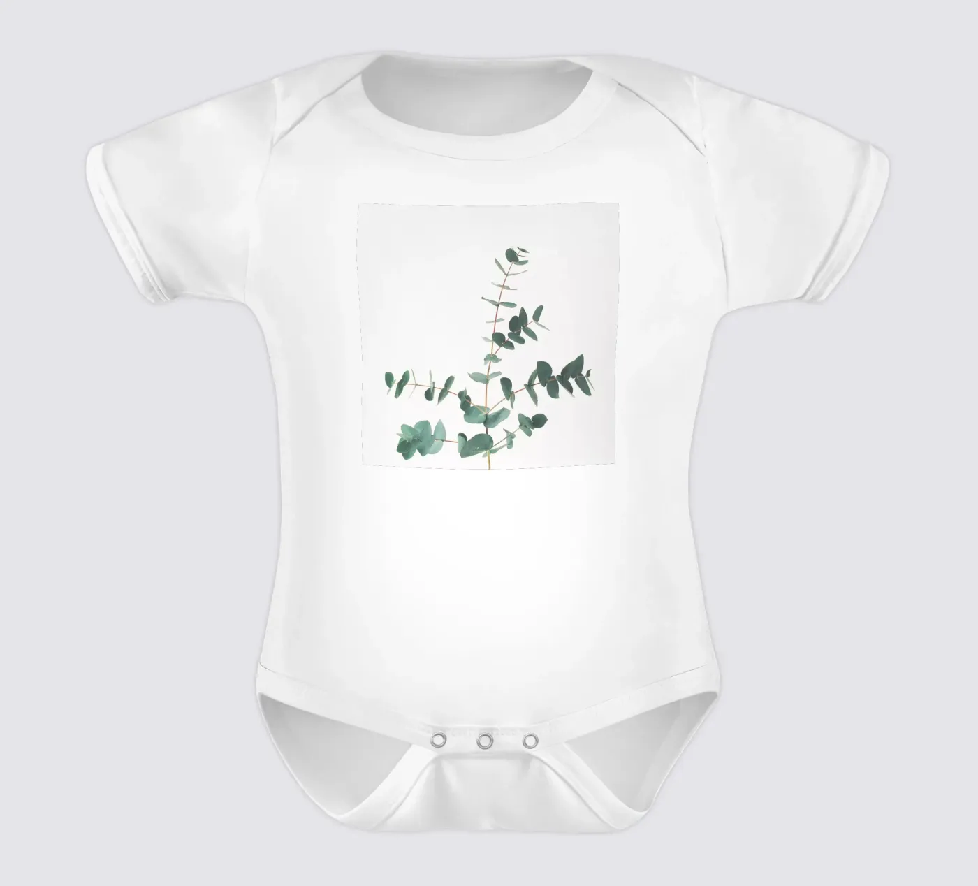 Eucalyptus short-sleeve baby romper by Cassia Beck Photography