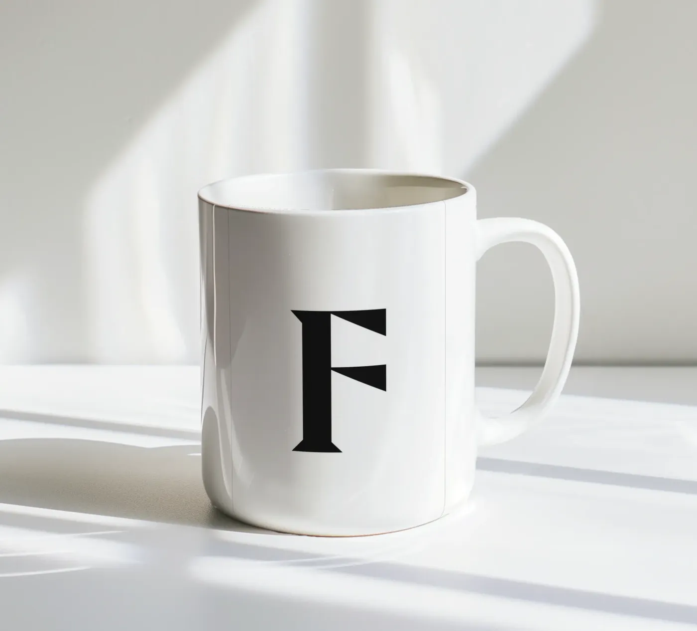 F ceramic mug by n.4