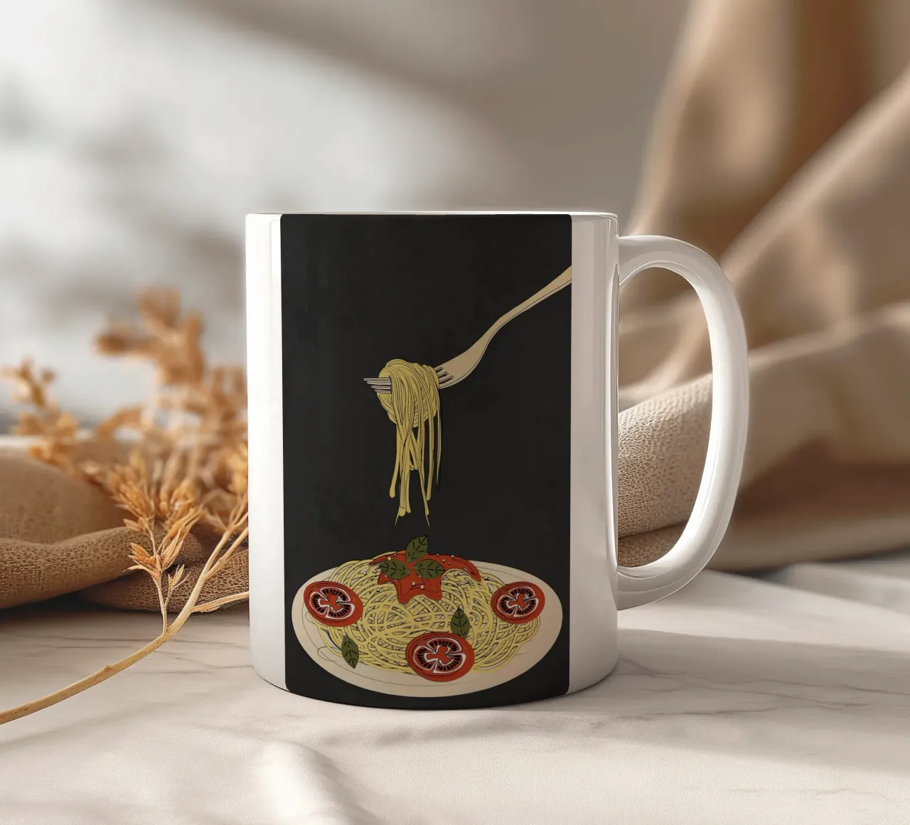 Spaghetti 1 ceramic mug by Flow Line 2